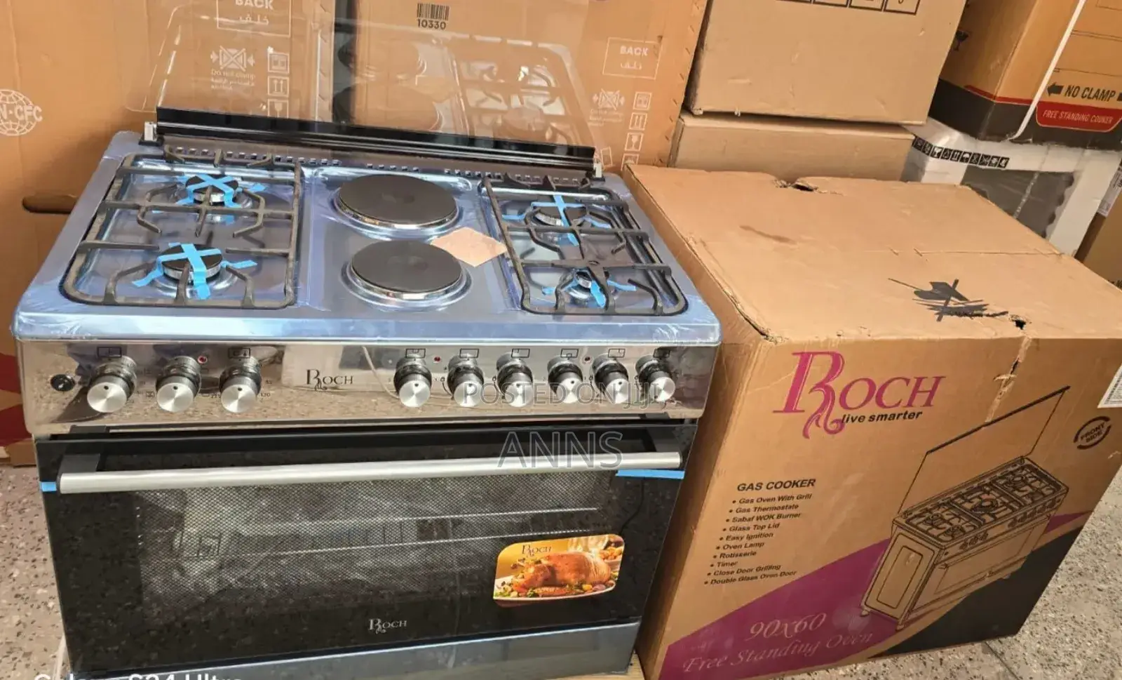 Roch 4gas + 2 Electric 60×90 Standing Cooker