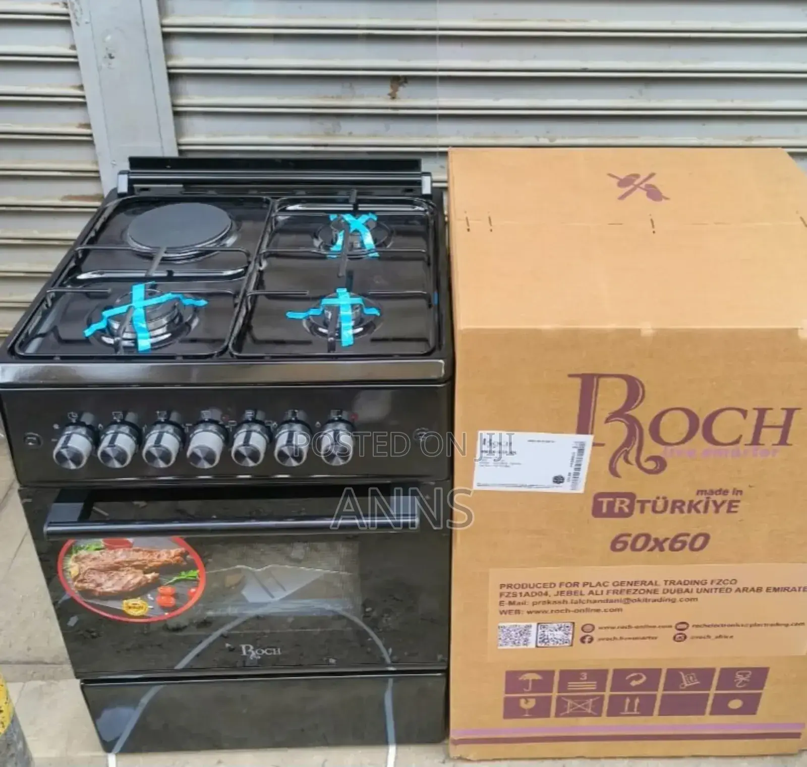 Roch 3gas +1electric Black Standing 60×60 Cooker