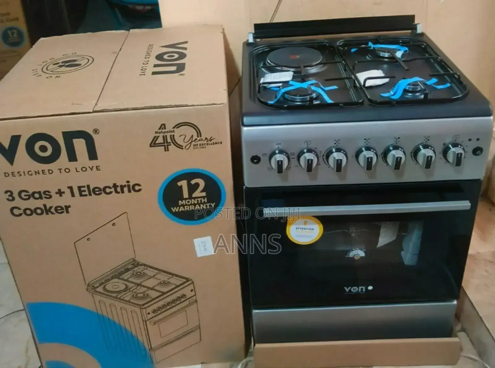 Von 58by58cm Standing 3+1 Cooker