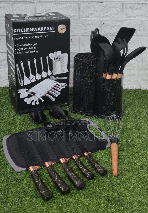 25pcs Silicone Marble Kitchenware Set Spoons - main view