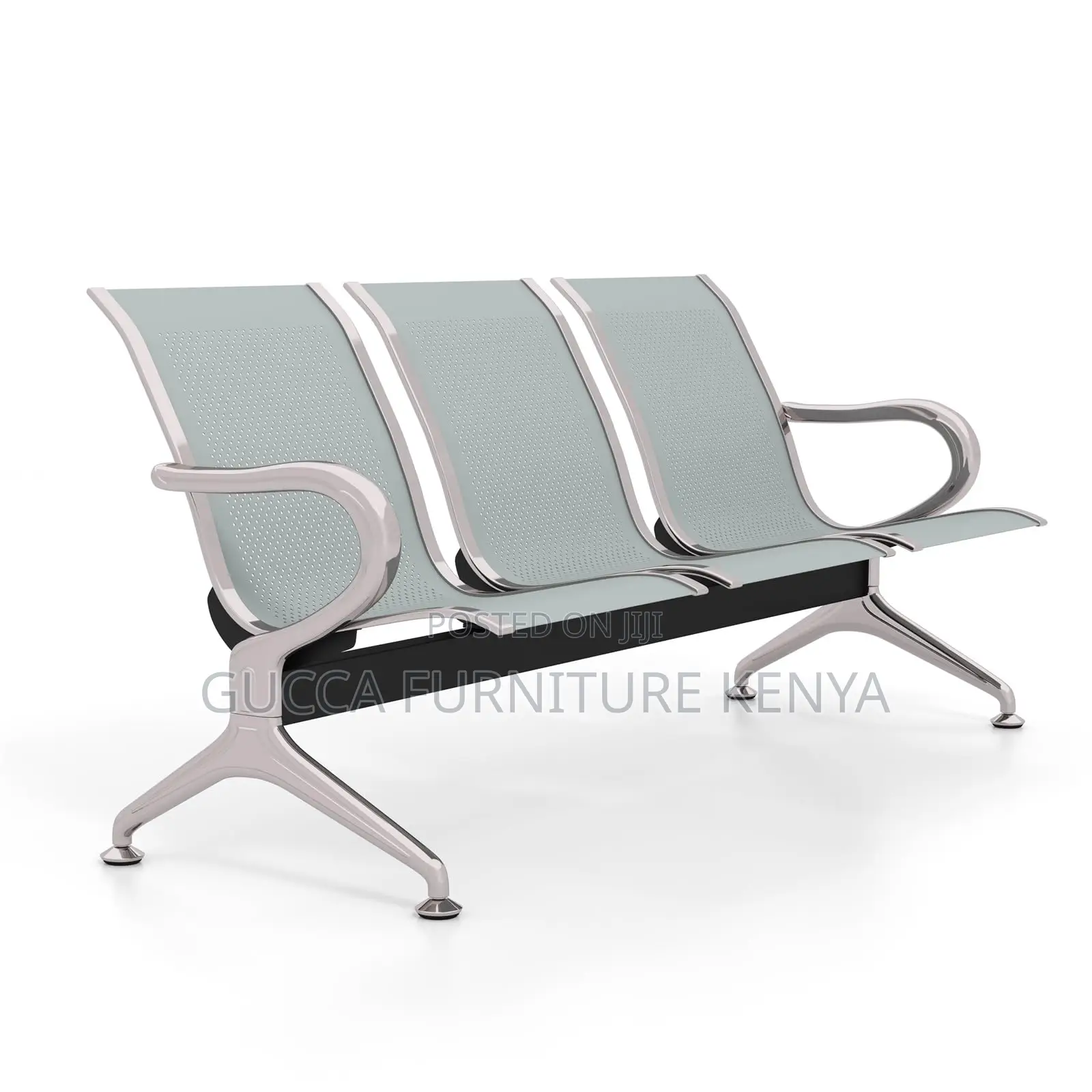 Benches:3-Seat Waiting Room Bench With Ergonomic Backrest