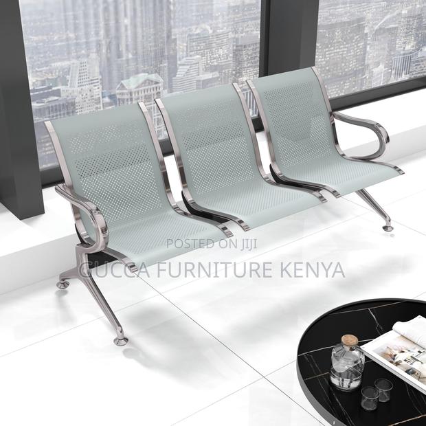 Benches:3-Seat Waiting Room Bench With Ergonomic Backrest - thumbnail 4