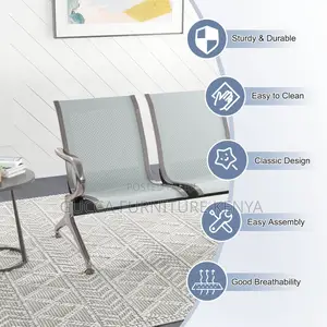 Benches:3-Seat Waiting Room Bench With Ergonomic Backrest