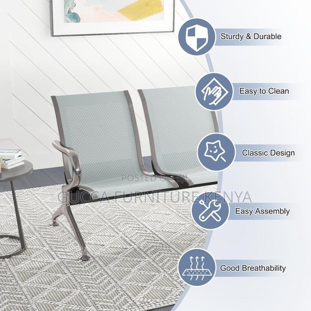 Benches:3-Seat Waiting Room Bench With Ergonomic Backrest - thumbnail 5
