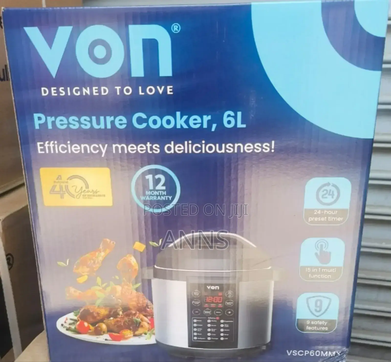 Von Instant 6litres Electric Pressure Cooker