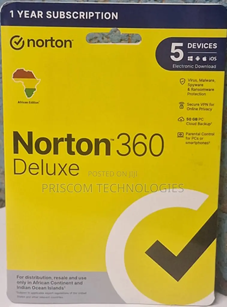 Norton Deluxe 360 5 Devices 1 Year Subscription