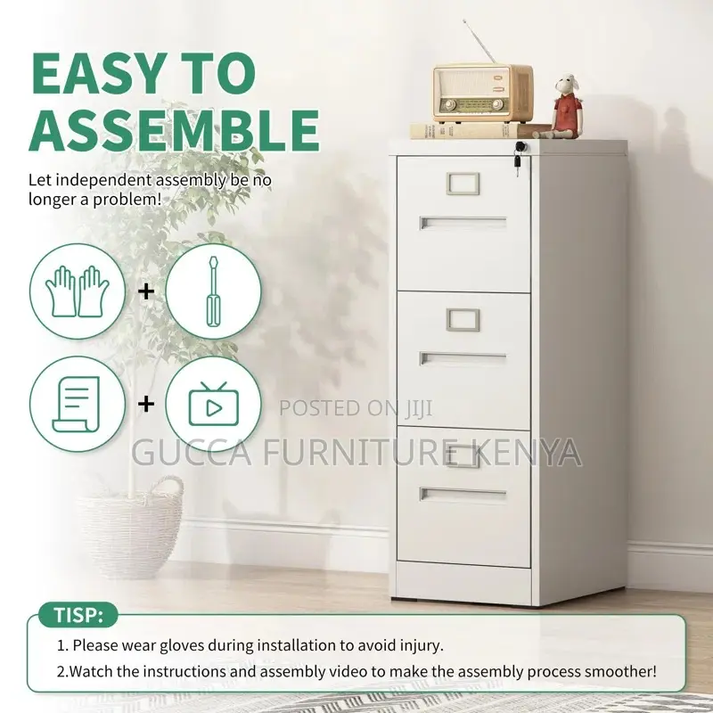 Cabinets:Heavy Duty Vertical 3 Drawer Metal File Cabinet