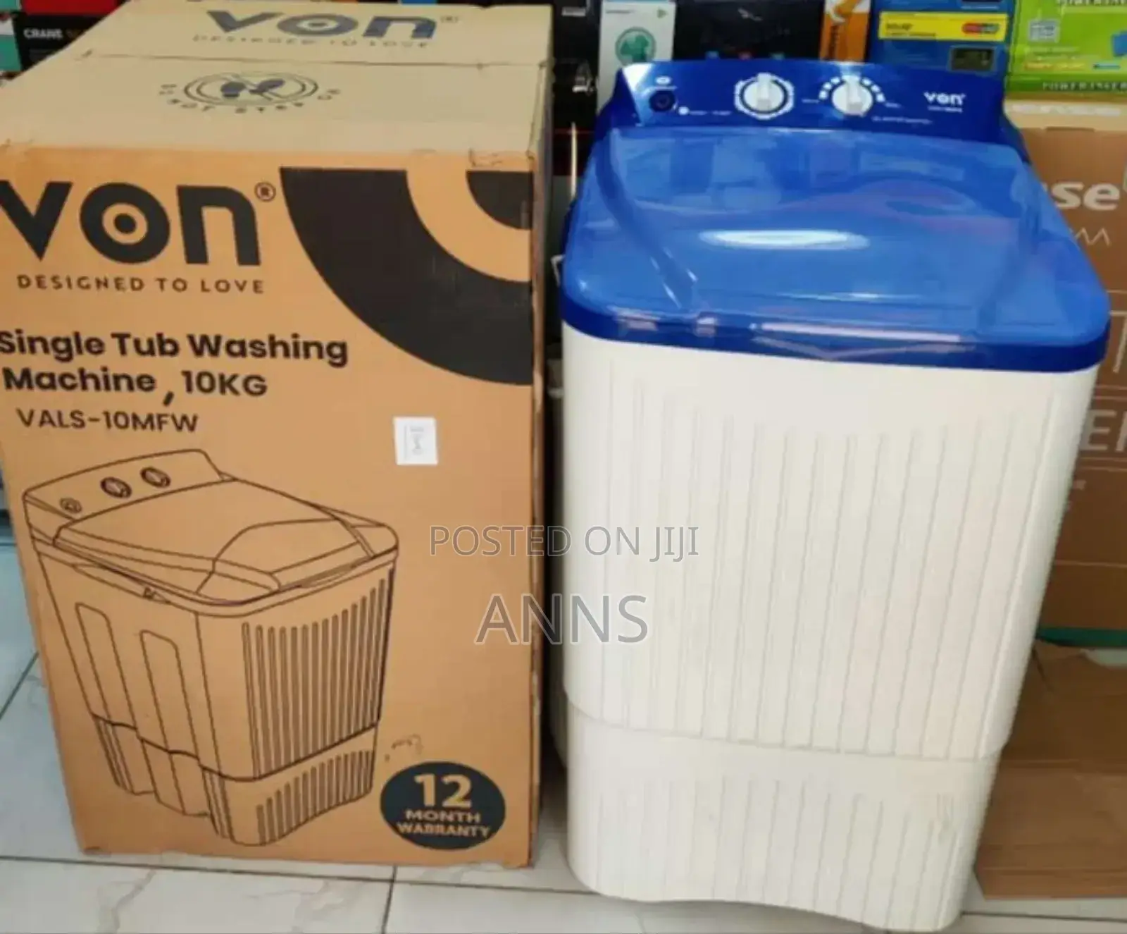 Von 10kgs VALS-MFW Single Tub Washing Machine