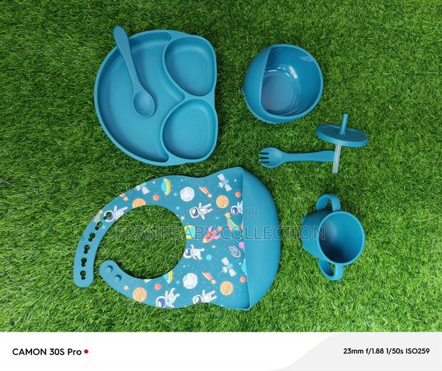 Complete Silicone Baby Feeding Set (6 Pieces) Blue