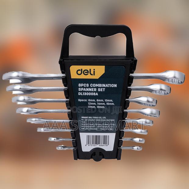 Deli Tools EDL130008A 8pcs Combination Spanner Set - main view