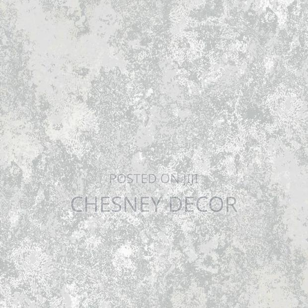 Patched Soft Grey and Silver Wallpaper - main view