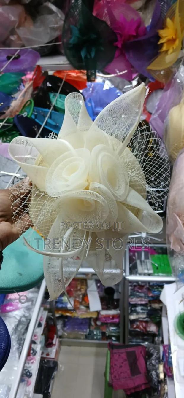White Flower  Net Fascinator - main view