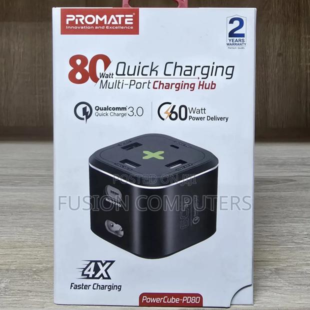 Promate 80W Quick Charging Multi-Port Charging Station - thumbnail 2