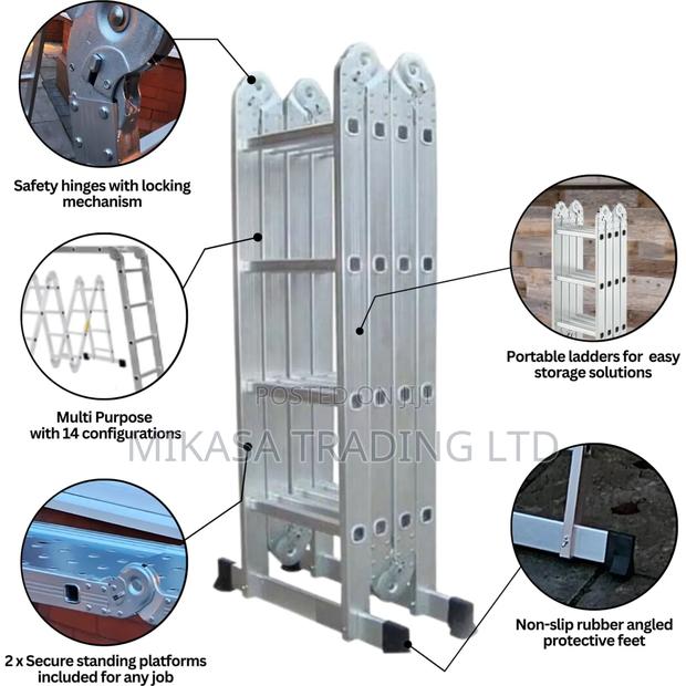 Aluminium Foldable Ladder 4×7 (7.9mtrs) Toller Brand