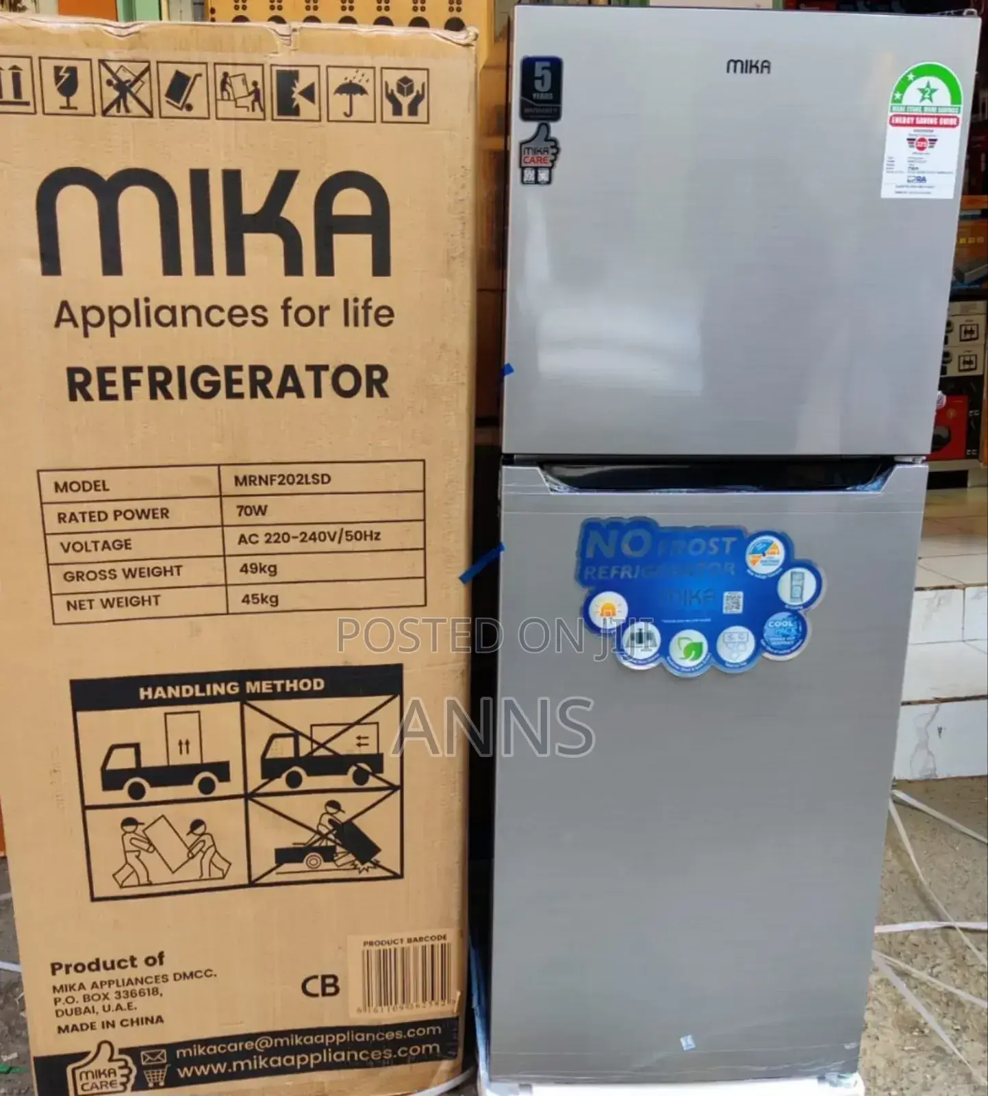 Mika 202L MRNF202LSD Double Door Non Frost Fridge