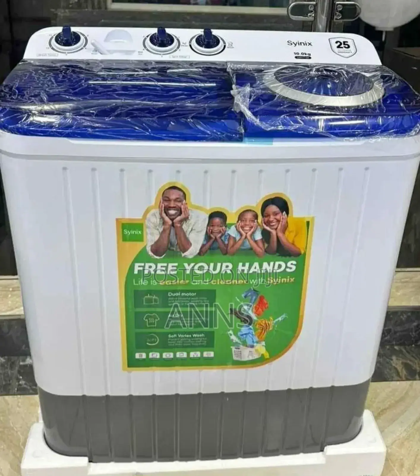 Syinix Top Load 10kgs Washing Machine( Wash Spin-Air Dry)