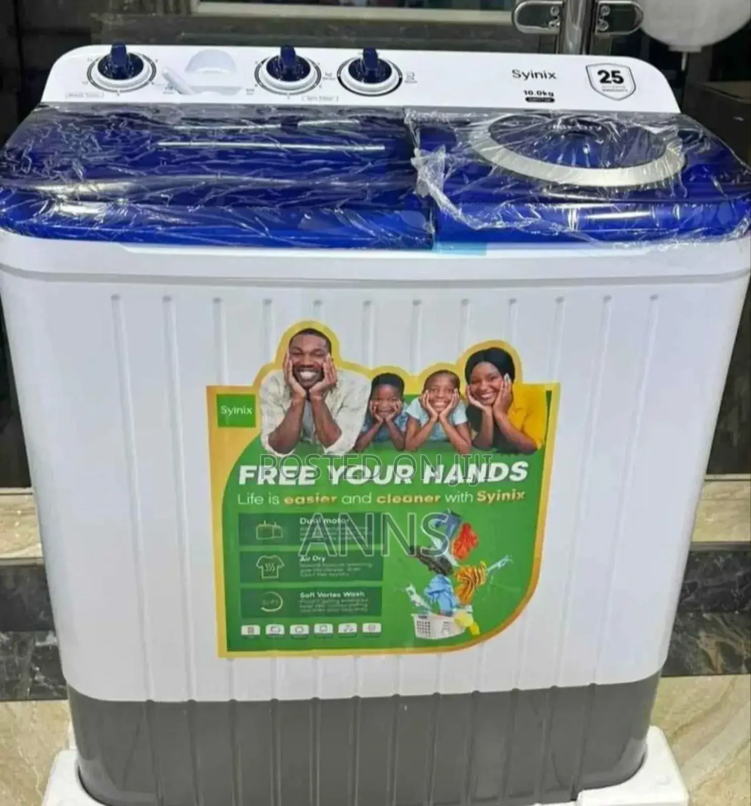 Syinix 10kgs Wash and Spin- Airdry Top Load Laundry Machine