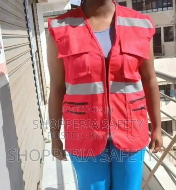 Red Customized Twill Reflector Vest - main view