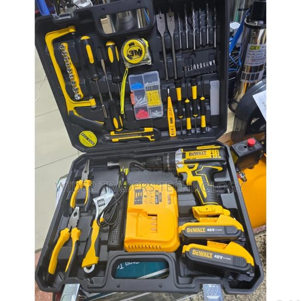 Dewalt 48v Cordless Toolkit
Has 2 Batteries
Has 108 Pcs