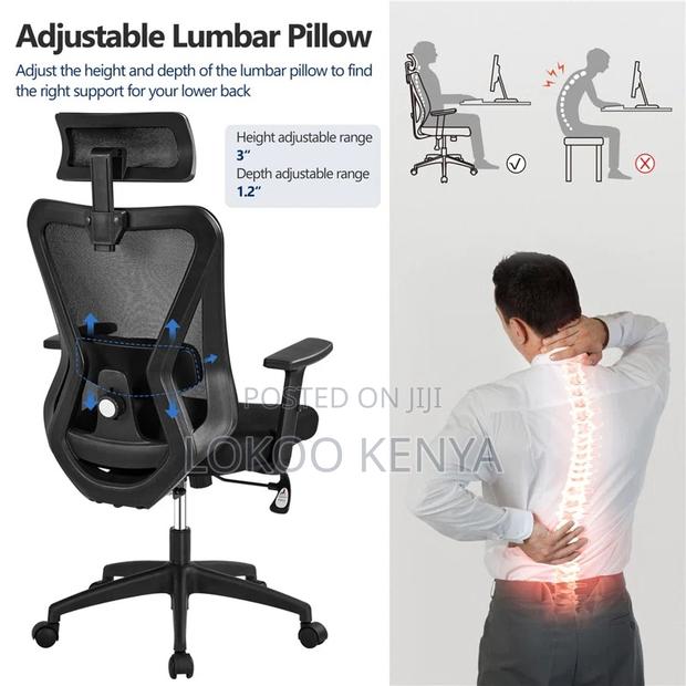 Office Chair : Ergonomic Swivel Mesh Back Office Chair - thumbnail 3
