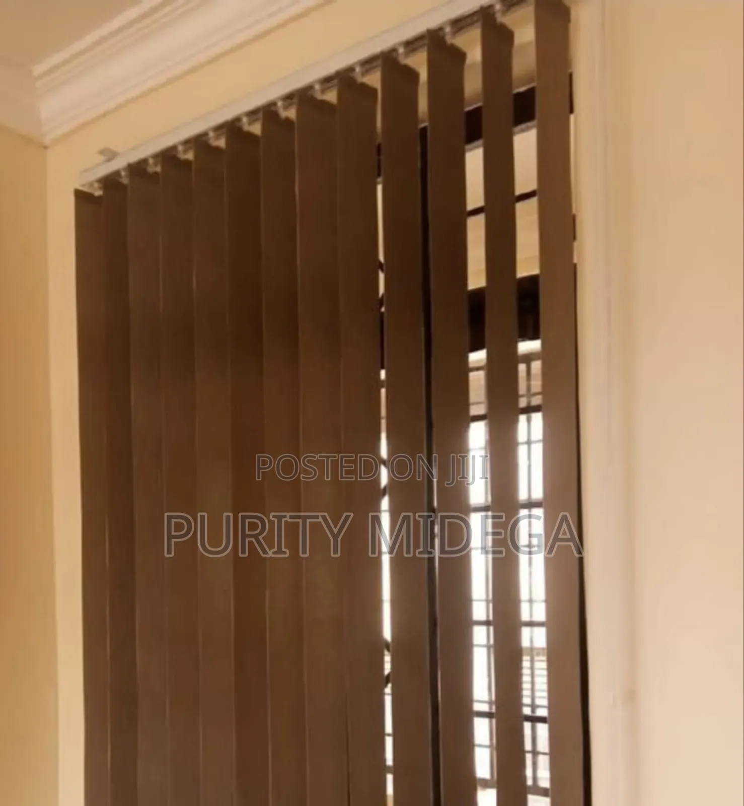 Brown Vertical Blinds Office Windows Blinds