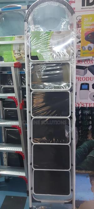 6 Steps Folding Steel Ladder, With RubberHand Grip - main view