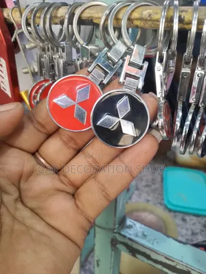 Mitsubishi Keychain Ring Holder in Red or Black