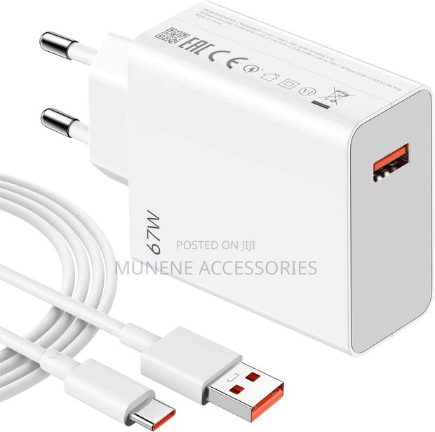 67w Usb Turbo Charger Plug With Type C Charging Cable Xiaomi - main view