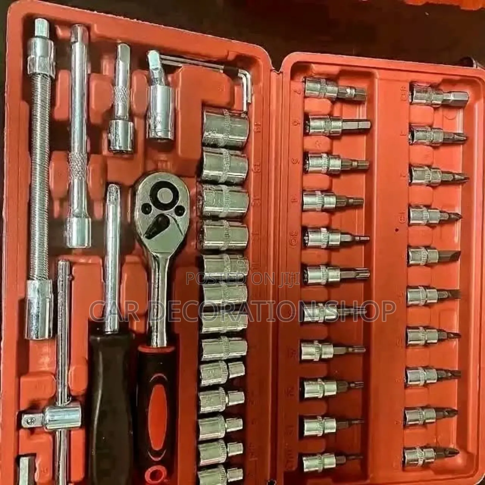 46pc Socket Wrench With Extension Bars and Ratchet Handle
