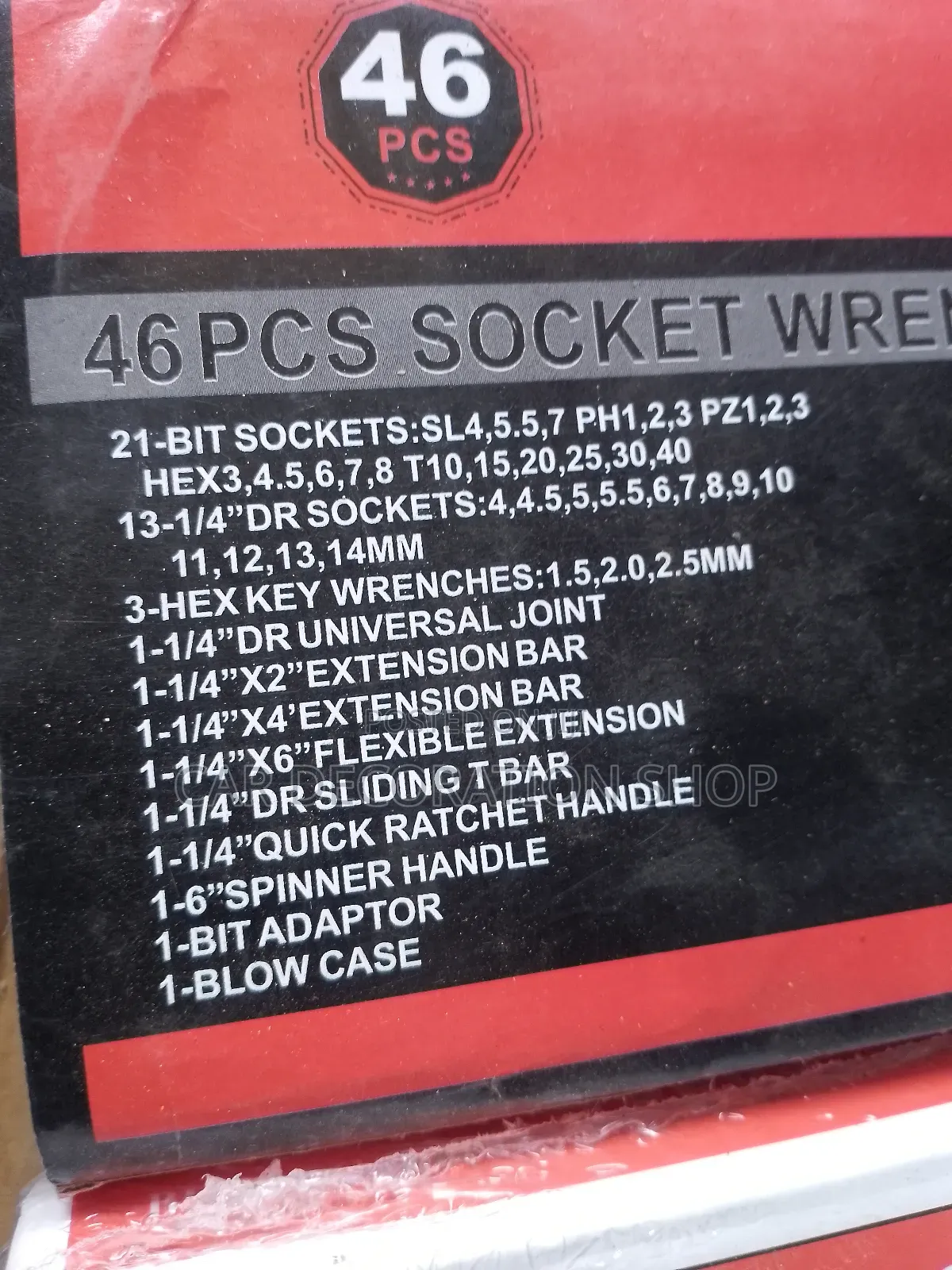 46pc Socket Wrench With Extension Bars and Ratchet Handle