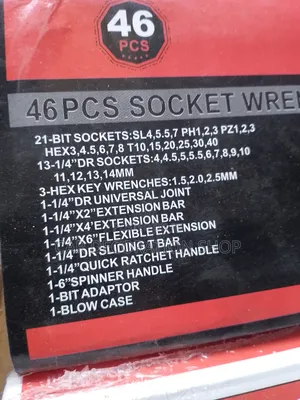 46pc Socket Wrench With Extension Bars and Ratchet Handle