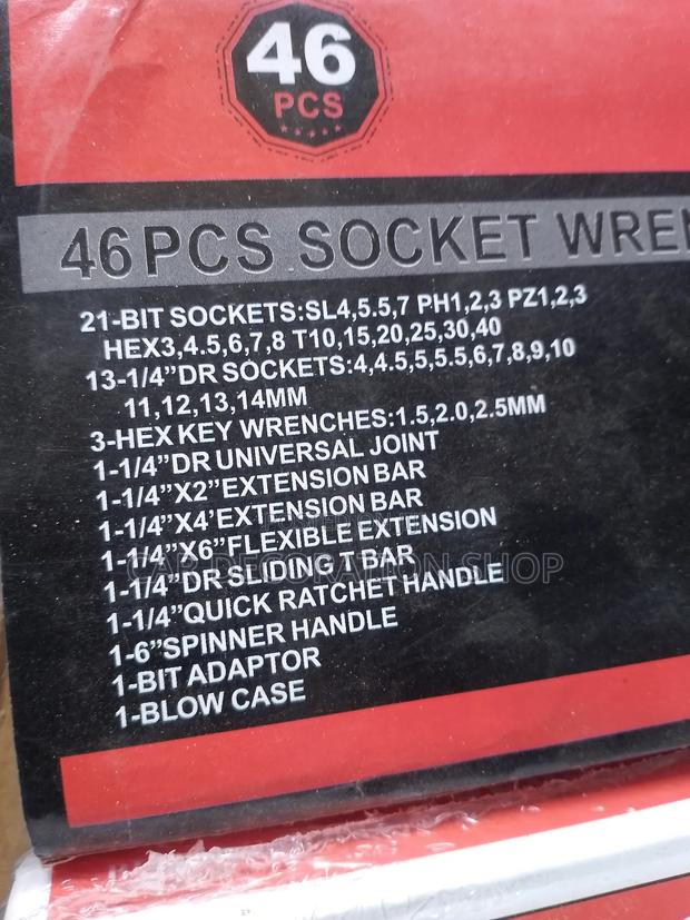 46pc Socket Wrench With Extension Bars and Ratchet Handle - thumbnail 3