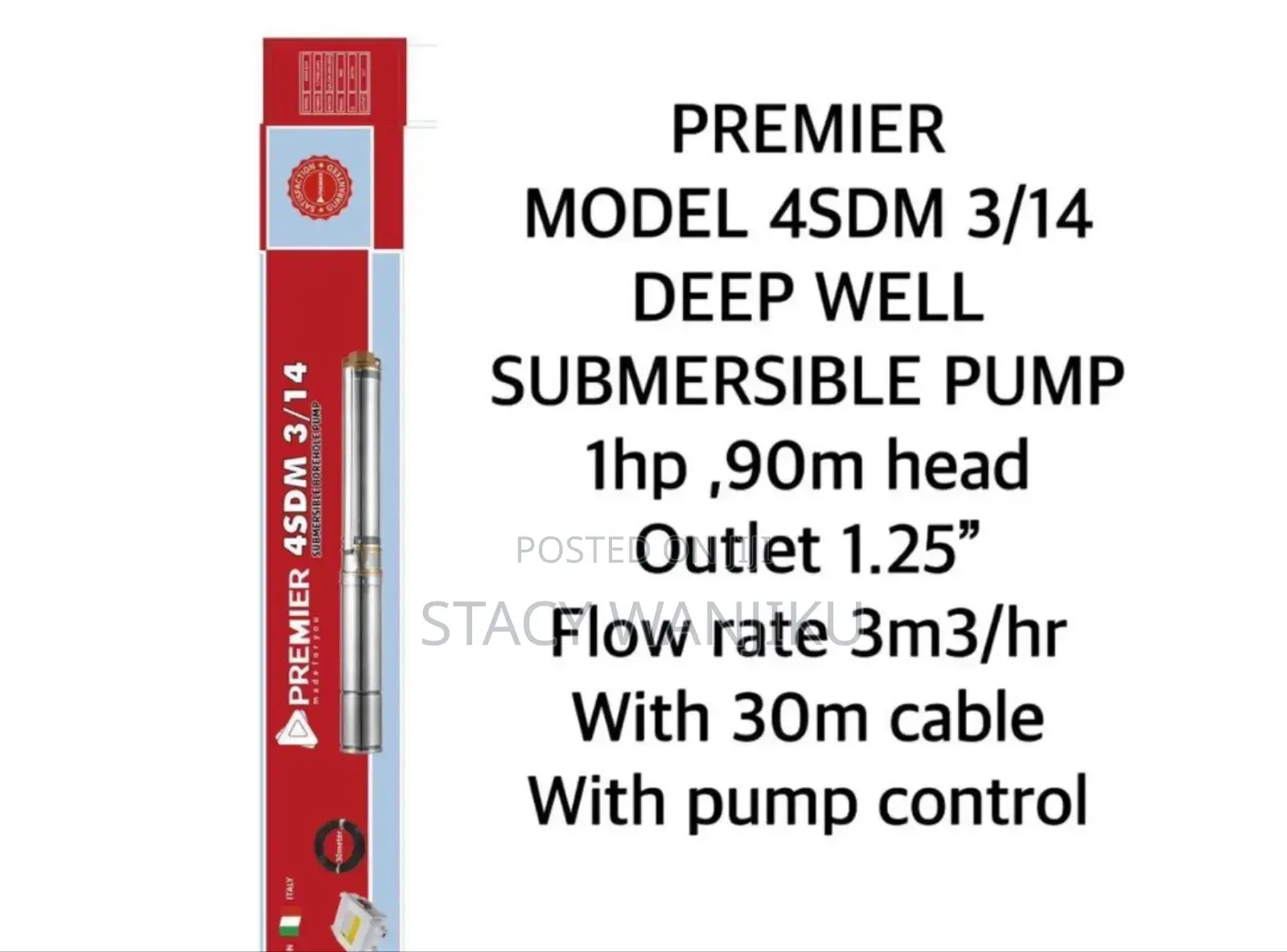 New 1hp Submersible Water Pump/ Premier Submersible Pump 1hp