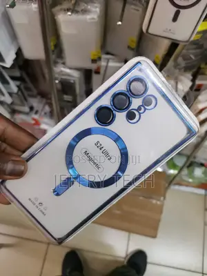 Blue Metallic Glossy Electroplating Edge Mag-Safe Phone Case