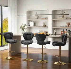 Home Chairs:Leathaire Bar Chairs With Padded Seat Footrest