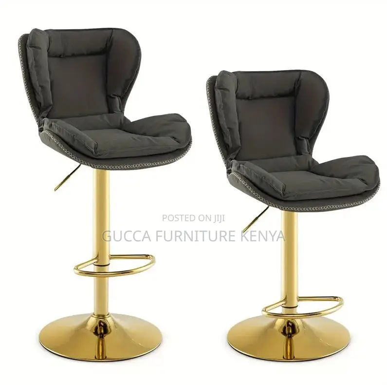 Home Chairs:Leathaire Bar Chairs With Padded Seat Footrest