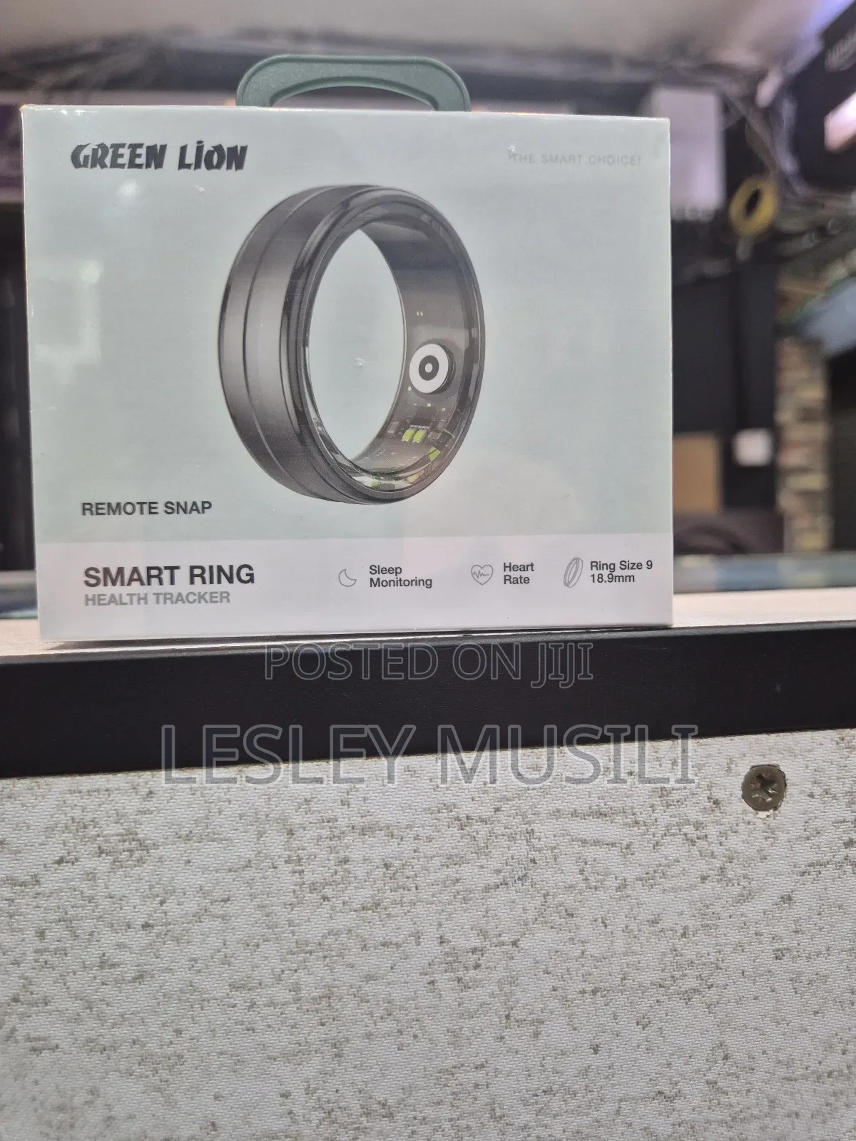 Green Lion Smart Health Tracker Ring - Black