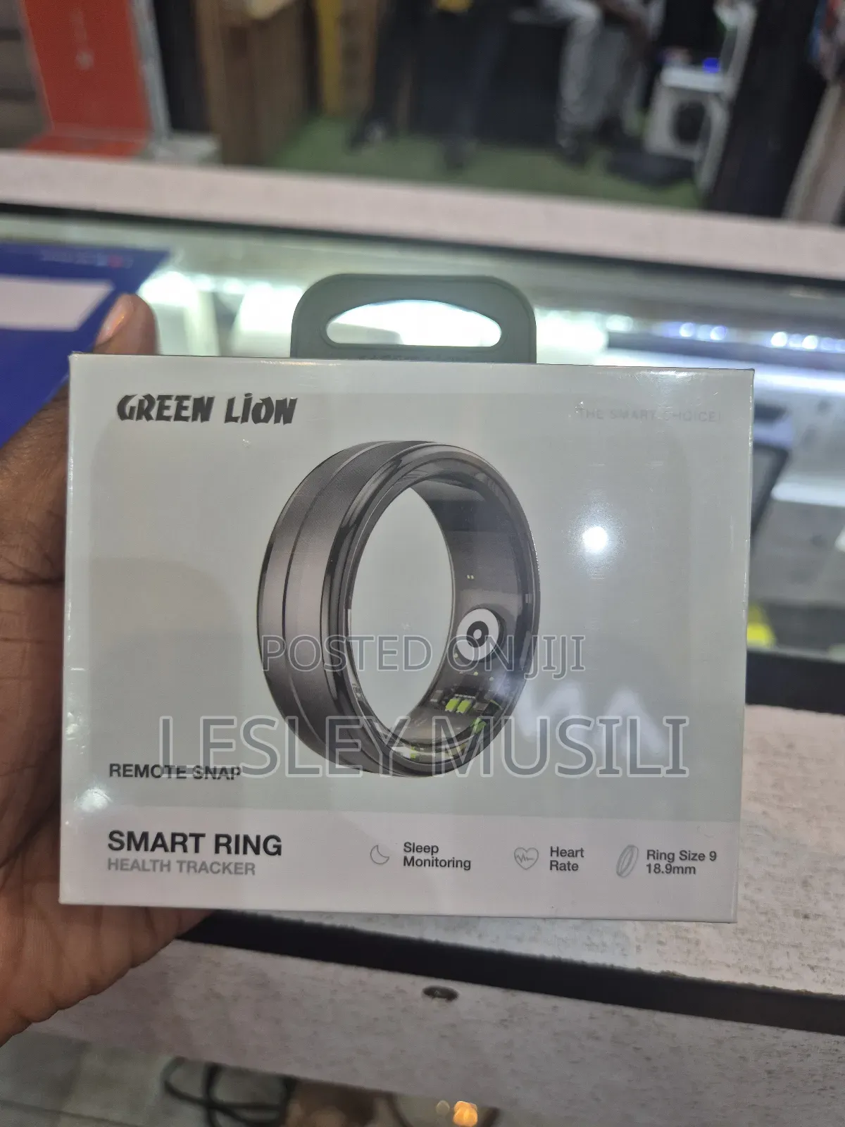 Green Lion Smart Health Tracker Ring - Black