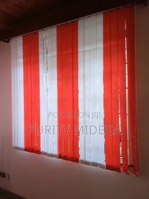 White and Orange Office Blinds Fabrics
