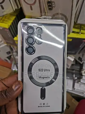 Gray Electroplated Magnetic Clear Case for Galaxy S22 Ultra