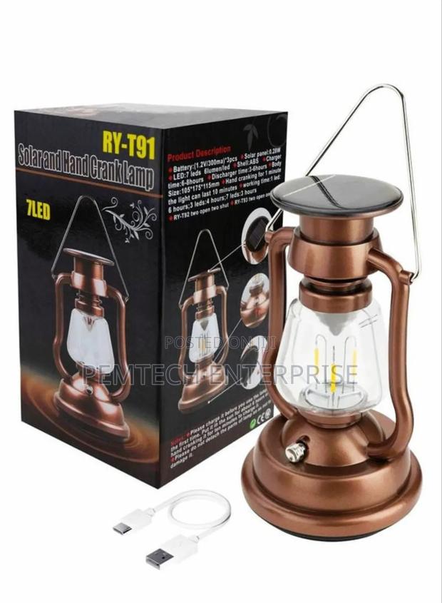 Solar Rechargeable Camping Lantern Lamp - main view