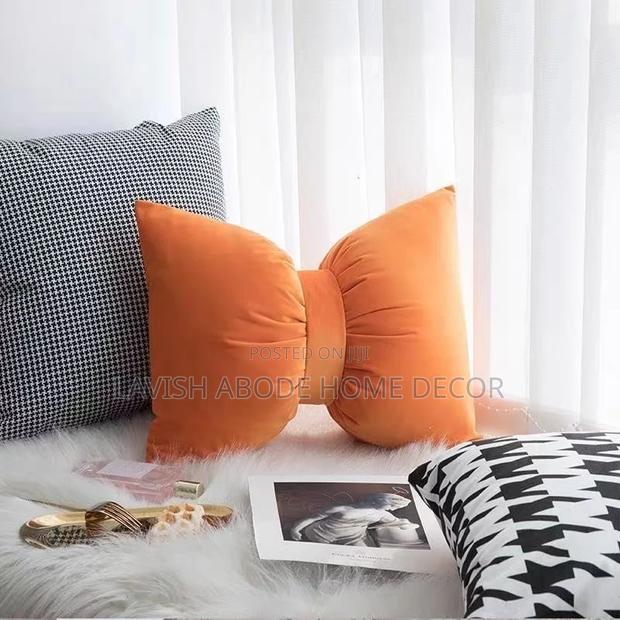 Orange Bow Tie Pillows With Throw Pillow Cover