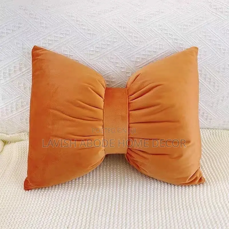 Orange Bow Tie Pillows With Throw Pillow Cover