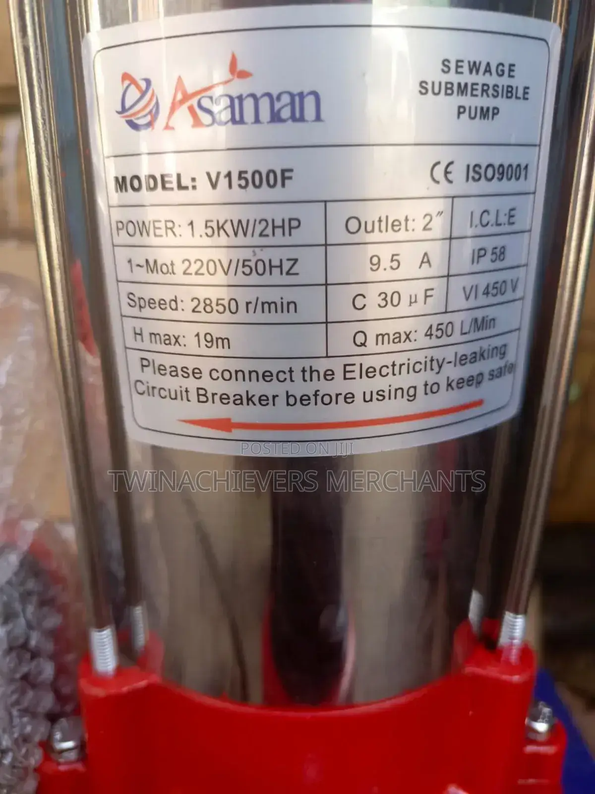 Sewage Submersible Water Pump/2hp Sewage Pump
