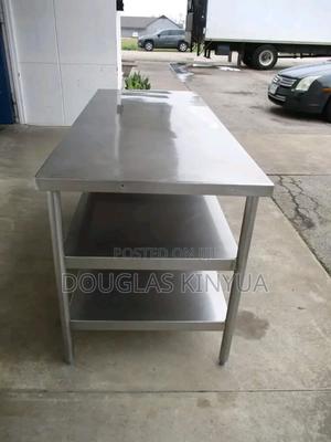Triple Tiers Stainless Steel Working Table. - thumbnail 2