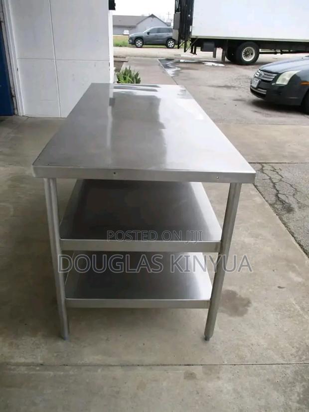 Triple Tiers Stainless Steel Working Table.