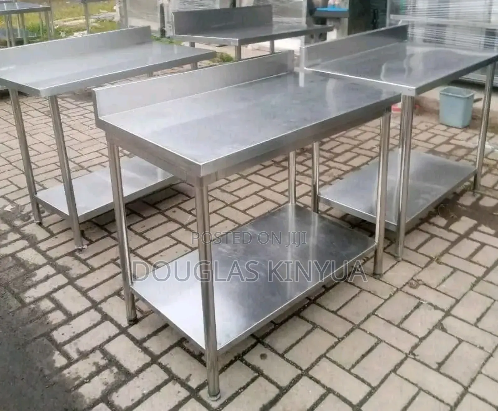 Double Tiers Stainless Steel Working Table.