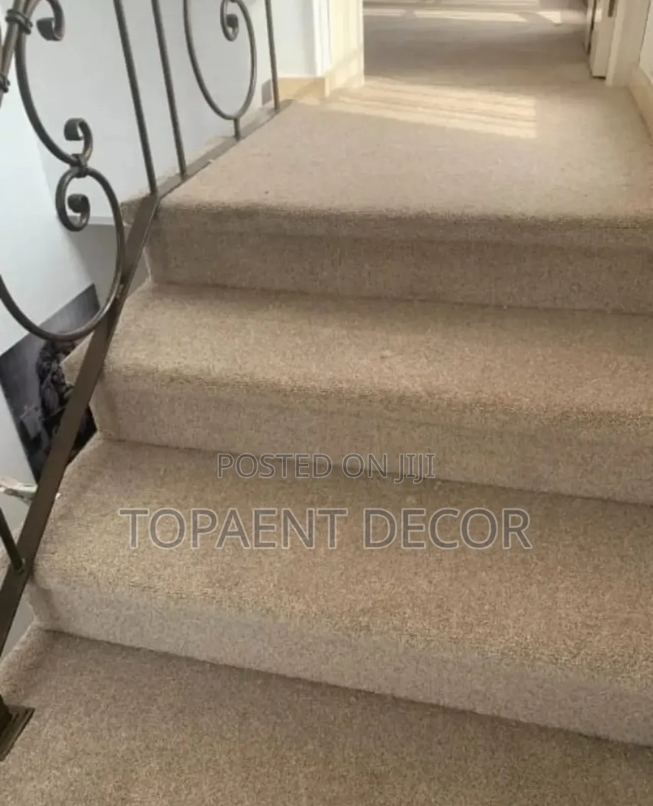 Light Brown Home Staircase Wall to Wall Carpets