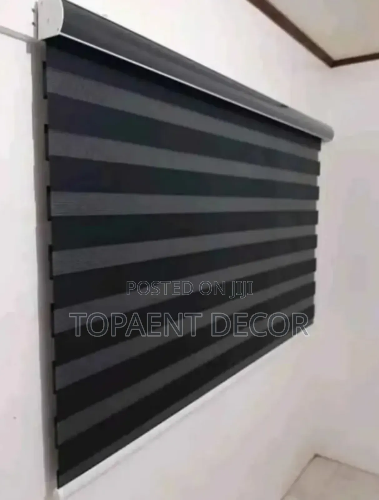 Black Horizontal Window Curtain Roller Blinds