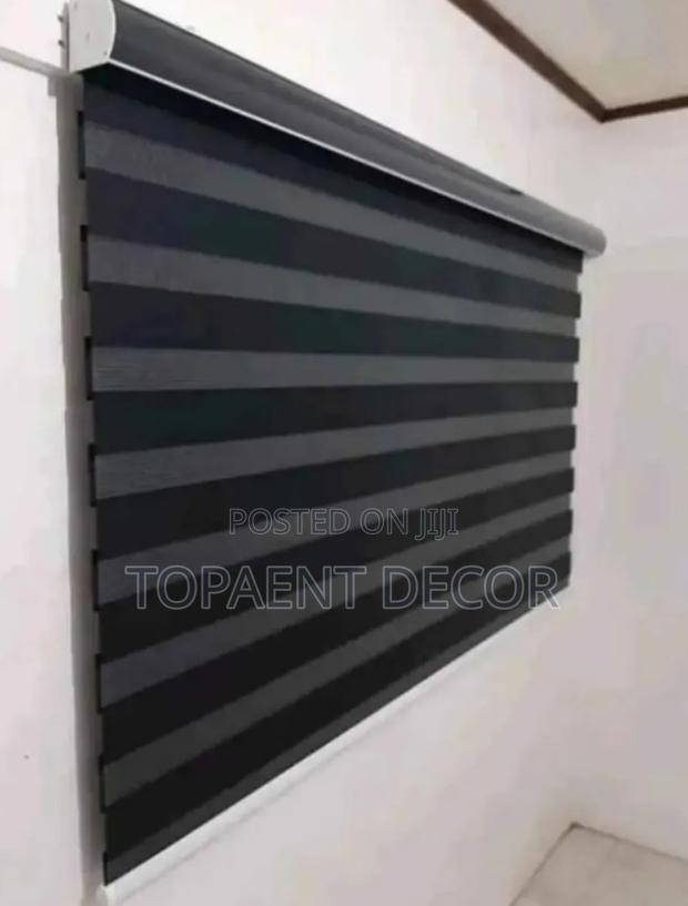 Black Horizontal Window Curtain Roller Blinds - main view